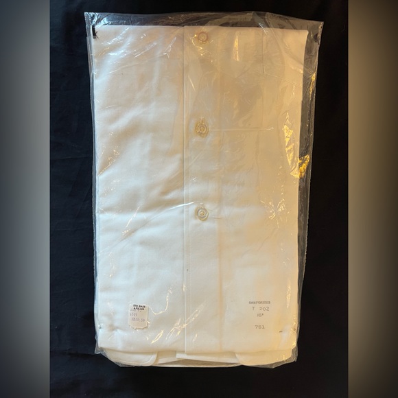 Amcrest 100% Combed Cotton Oxford Cloth White Dress Shirt Vintage 16 1/2 33 - Picture 4 of 7